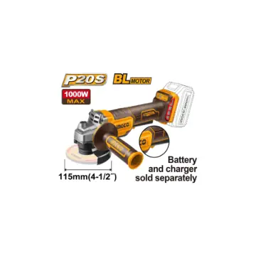 Amoladora 20V BL sin bateria de 3000/8000rpm gatillo abajo