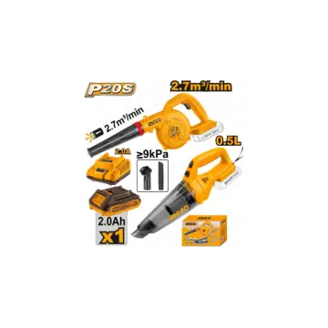 Kit 2 -1 soplador chico y aspirador para auto con 1 bateria de 2a y cargador