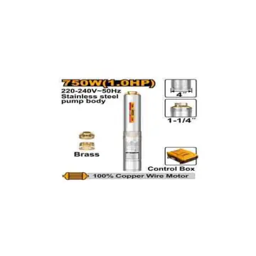 Bomba sumergible de 1hp-80m- 6,7metros cubicos/h - 1-1/4" salida