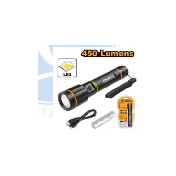 Linterna recargable de 450 ln de aluminio