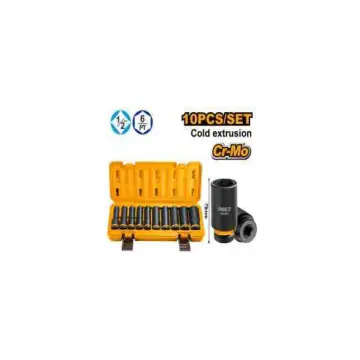Jgo 10 pzas 1/2" dados impacto largo -10- 24mm