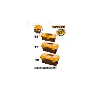 Juego de 3 cajas plasticas para herramienta-14"-17"- 20"