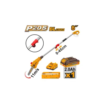 Motosierra de altura 20V BL 8" con 1 bateria 2a y cargador