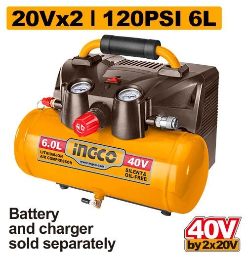 Compresor 40V 6lt s/b CACLI2003 herramienta disponible en RCS Santa Cruz