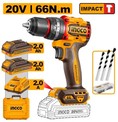 Taladro BL 20V con 2 baterias de 2a mas cargador en maletin - mandril 13mm-66n CIDLI20668 herramienta disponible en RCS Santa Cruz