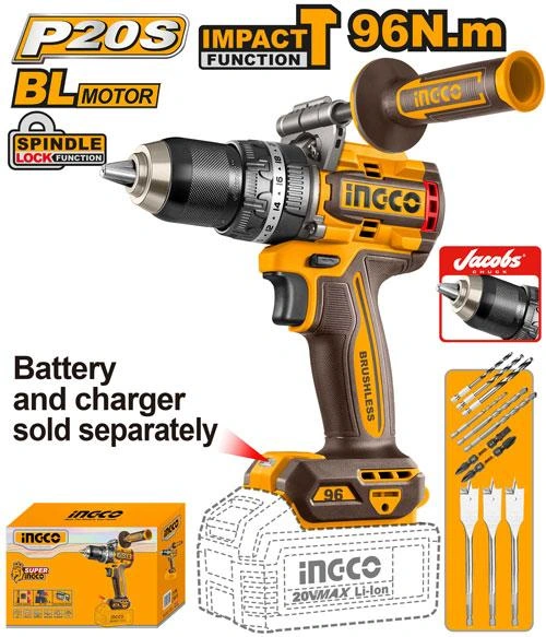 Taladro 20V 96n BL-sin bateria con brocas - caja de carton CIDLI209685 herramienta disponible en RCS Santa Cruz