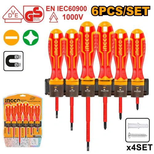 Set 6 pzas destornilladores dielectricos HKISD0608 herramienta disponible en RCS Santa Cruz