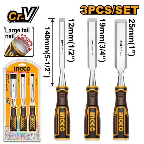 Juego de 3 piezas de formones HKTWCS301 herramienta disponible en RCS Santa Cruz