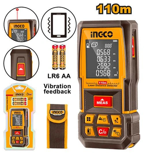 Medidor de distancia laser de 110m HLDD10089 herramienta disponible en RCS Santa Cruz