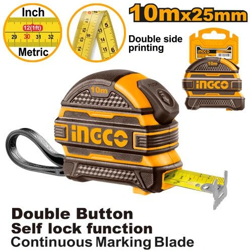 Flexometro de 10mx 25mm engomado HSMT081025 herramienta disponible en RCS Santa Cruz