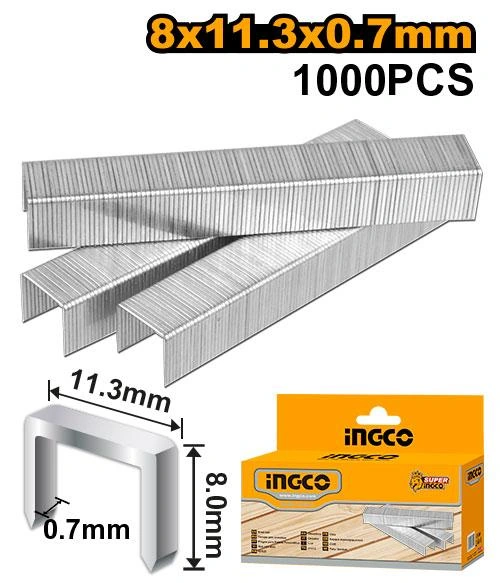 Grapas de 1000 piezas de 8x11,3x0,7mm STS0108 herramienta disponible en RCS Santa Cruz